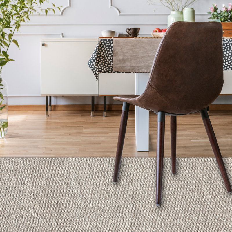 Bubble Polka Dots Handmade Loop Pile Weave Sandy Beige Wool Area Rug By Tufty Home, Rectangle 2' x 3'