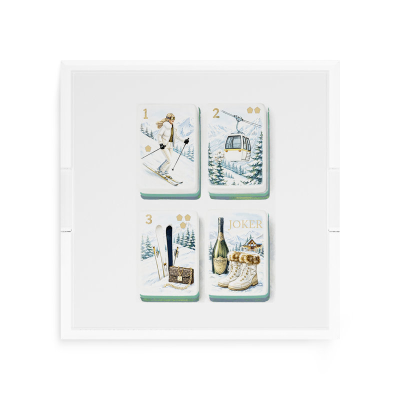 Plateau décoratif carré en acrylique Mahjong, L 12 po x P 12 po x H 2 po