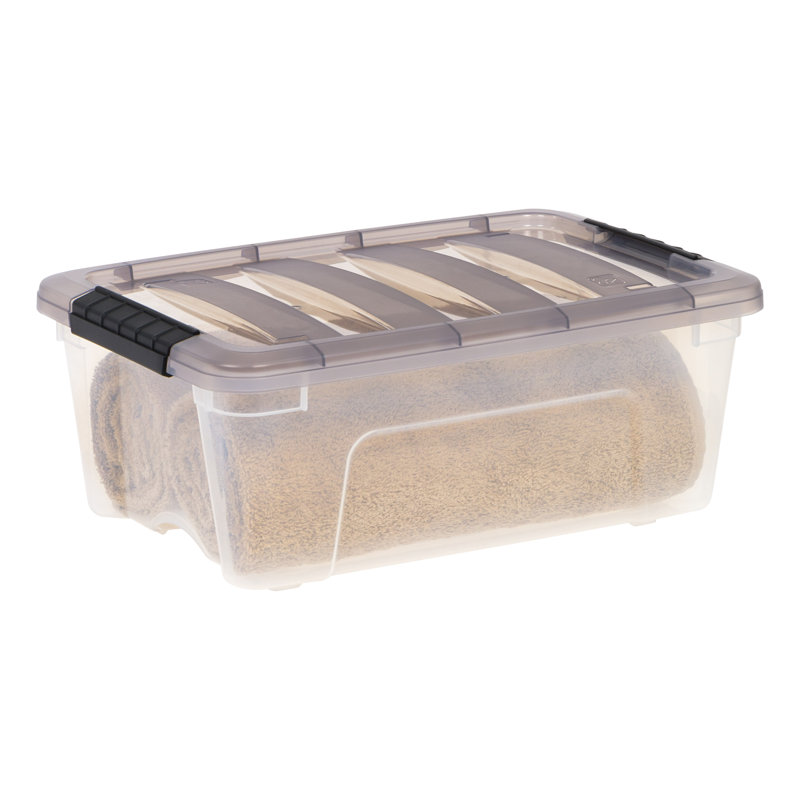 IRIS Plastic Storage Box with Latching Lid in Clear, 12