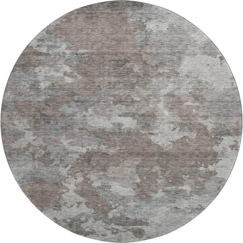 Tapis abstrait lavable à la machine Premium, Rond 8 pi