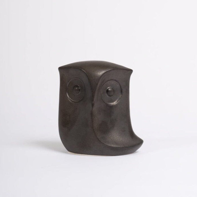 Chimel Ceramic Owl Decorative Object, 20cm H x 17cm W x 12cm D