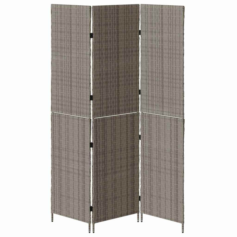 3 - Panel Folding Room Divider, 180cm H x 147cm W x 0.16cm D, Grey