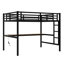 Lit mezzanine double en métal avec bureau compact et économie d'espace