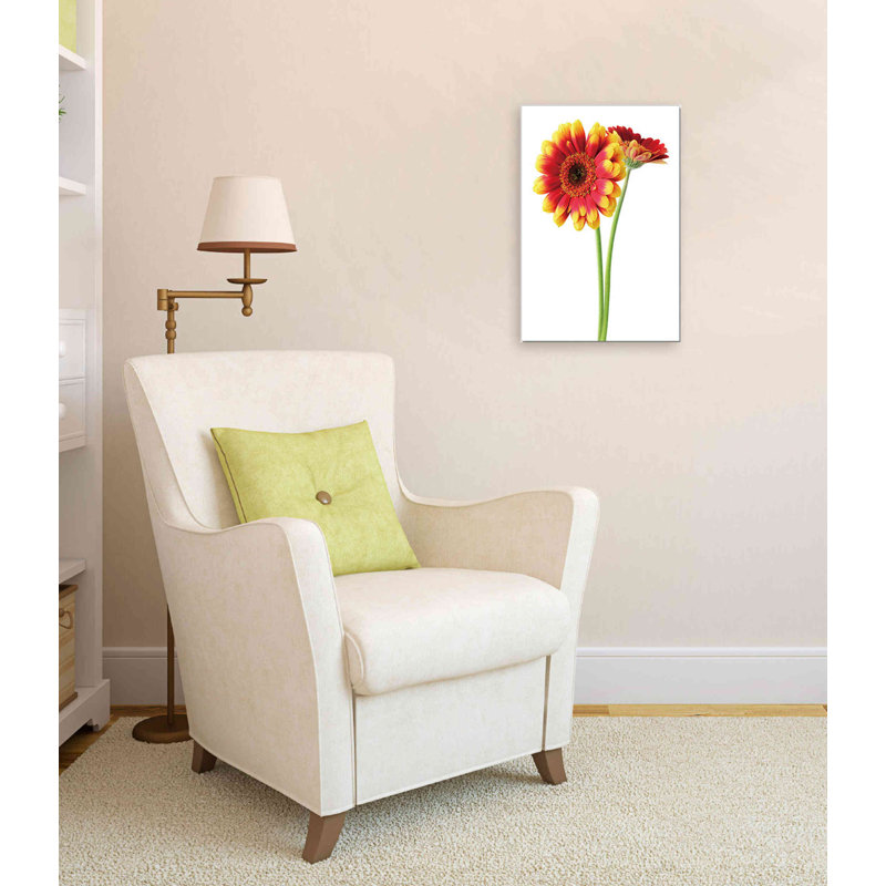 Art mural orange en marguerite orange, 14 po x 20 po