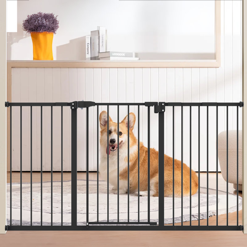 Forshee 30" Tall Baby & Pet Safety Gate for Doorways and Stairways Pressure Mounted Walk-Through Gate Fits 47-54 Inch Openings for Cats and Dogs