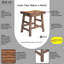 Grand tabouret de salle à manger en bois Durango