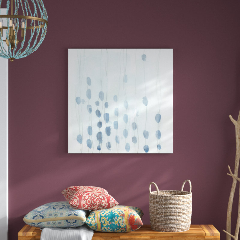 Indigo Thread II, peinture sur toile tendue, H 36 po x l 36 po