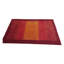 Tapis rayé rouge / jaune en coton / laine fait à la main 4 pi x 6 pi