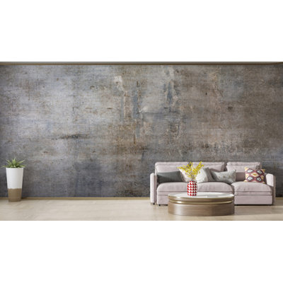 Grey Raw Concrete Wall Mural | Industrial Cement Texture Wallpaper | Non-Woven or Peel and Stick