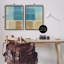 «Brown and Blue Abstraction», impression sur bois 2 pièces-93787089-93787092