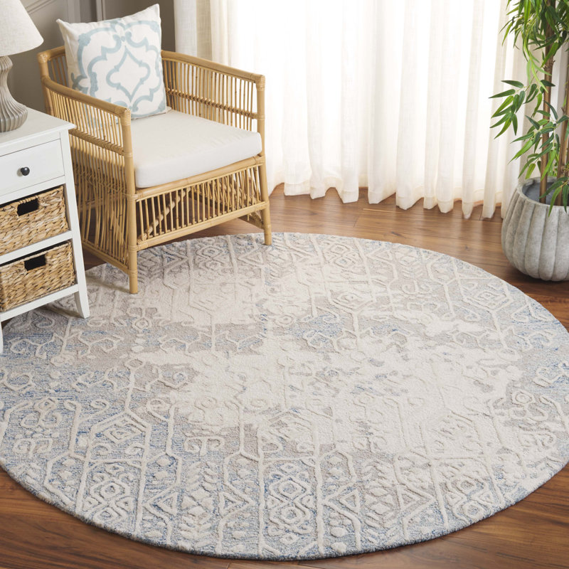 Tapis en laine Raquela, Rond 6 pi