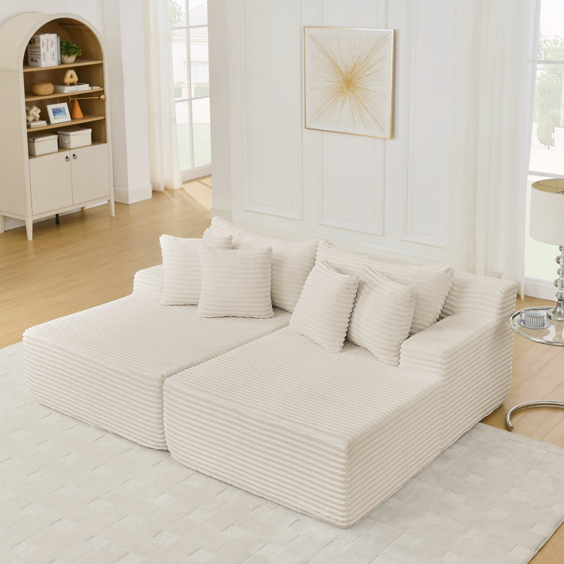Canapé compressé sans assemblage requis, Beige
