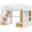 Lit mezzanine double avec bureau et grand espace de rangement | Conception peu encombrante-1941225769
