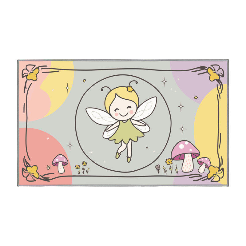 Tapis fantaisie Zoomie pour enfants Zoomie, Rectangulaire 2 pi x 3 pi