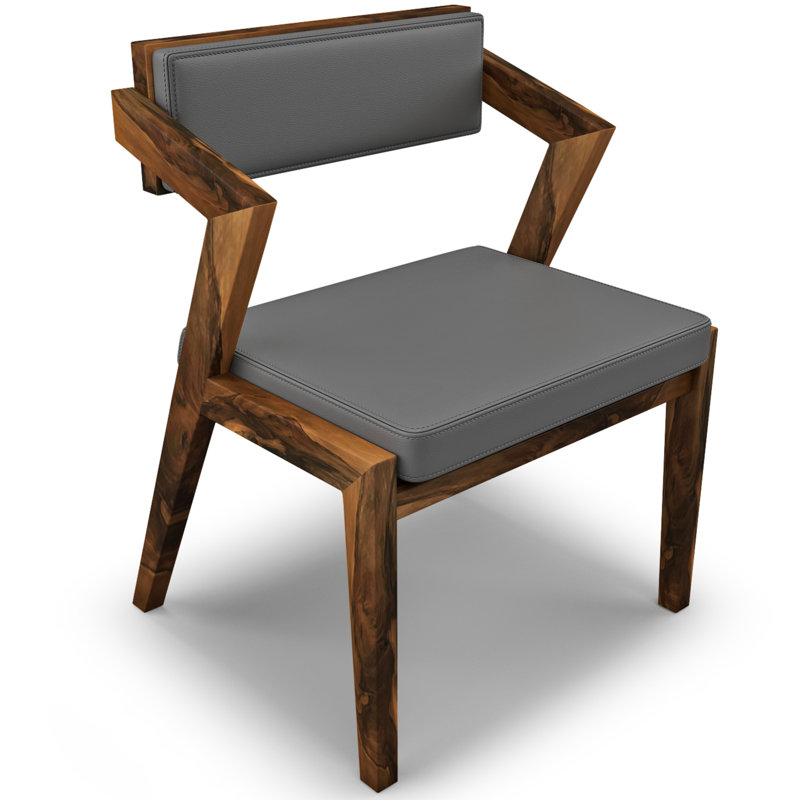Fauteuil en cuir, Gris, 4 pièces