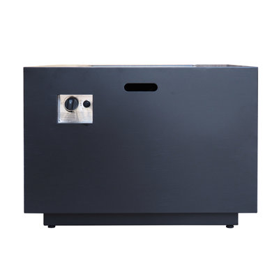 No Assembly Square Fire Pit, 50000 , Iron, Dark Grey, 33''X24'', Outdoor, Propane 50,000 Outdoor Iron Needed