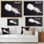 Ananas blanc sur fond noir - reproduction sur toile-67235971-67235995