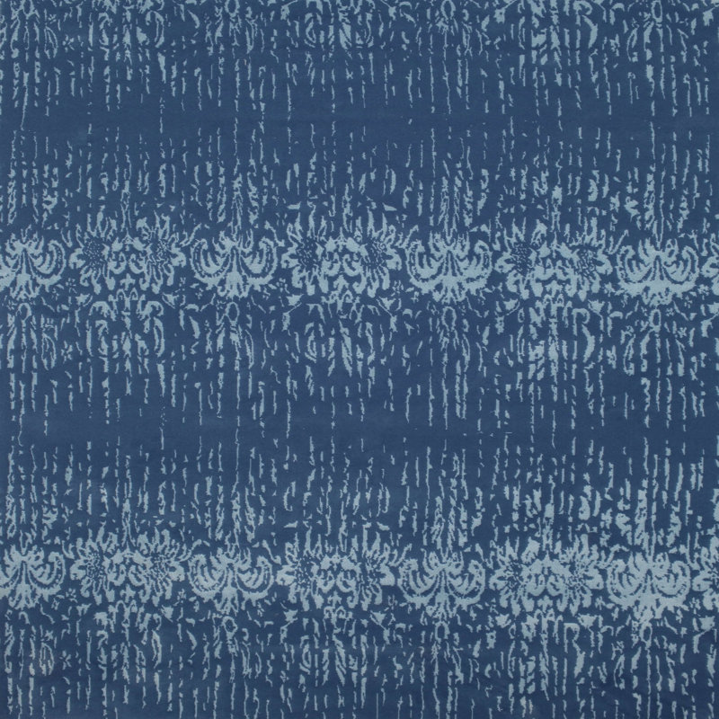 Tapis de zone bleu contemporain, Carré 6 pi