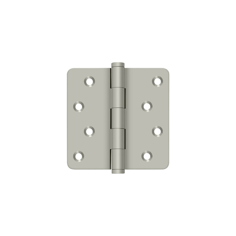 Deltana DSB4R419-RZ DSB4R419-RZ 4.0" x 1/4R Solid Brass Hinge Pair Matte Black, Brushed Nickel