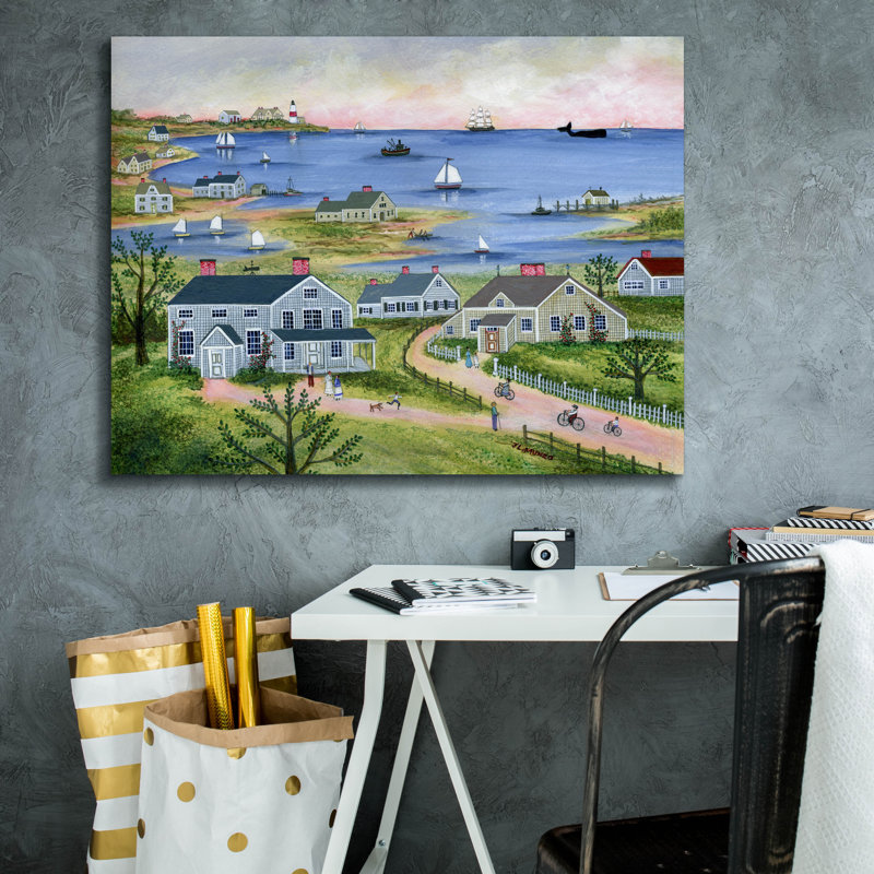 «Epic Graffiti» «Summer In Sconset» par JL Munro, art mural sur toile, 34 po x 26 po, H 26 po x l 34 po