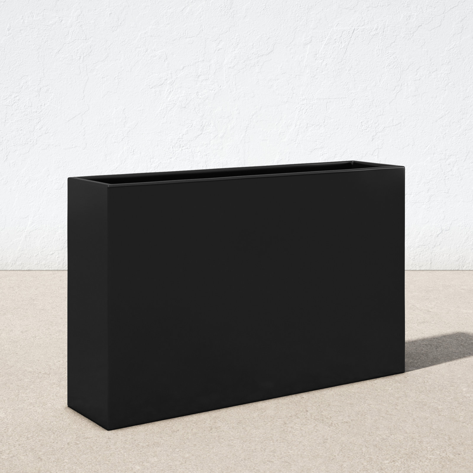 Connoisseur Fiberglass Planter Box, 20" H x 24" W x 59" D, Black