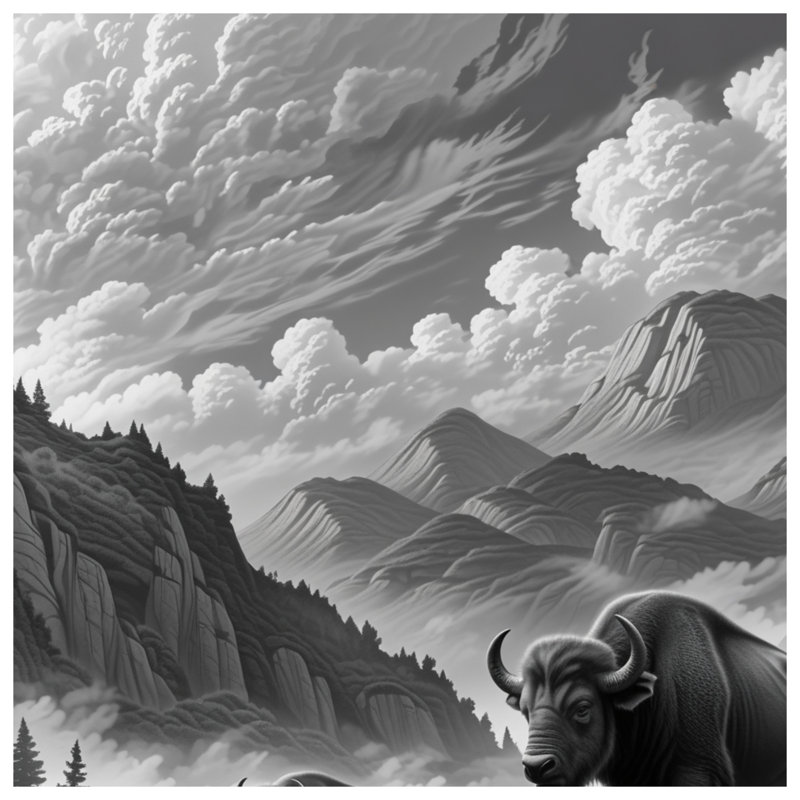 Couvertures majestueuses Bison Landscape, L 60 po x H 80 po