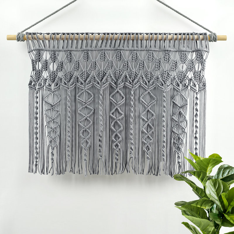 Cotton Tailored 40'' W Window Valance, Gray