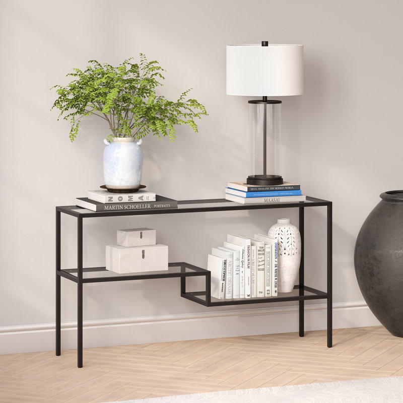 Console Table, 76.2cm H x 139.7cm W x 35.56cm D, Black