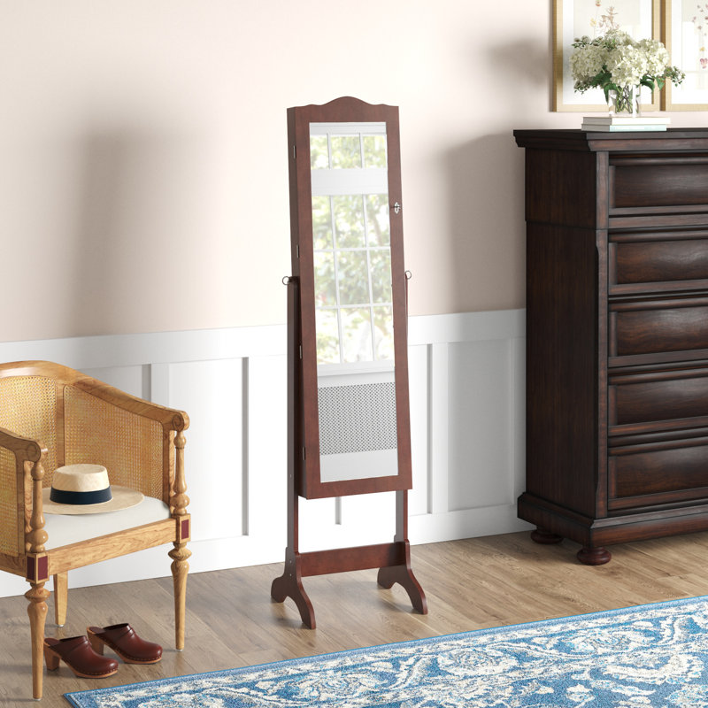 Armoire à bijoux avec miroir Ahlina, Brun