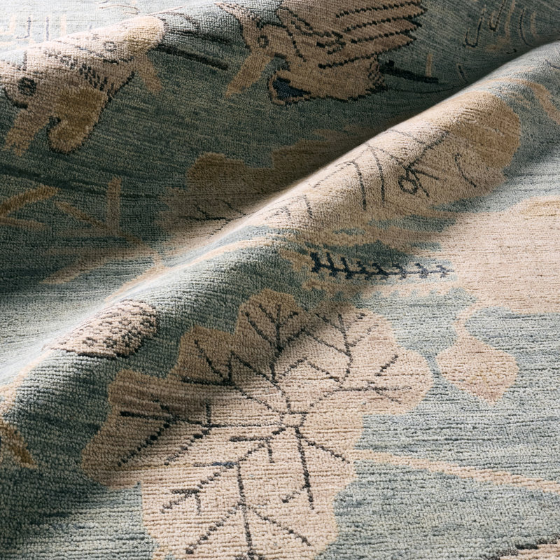Jaipur Living Plumari Handknotted Transitional Blue Area Rug (9'X12'), Rectangle 6' x 9'