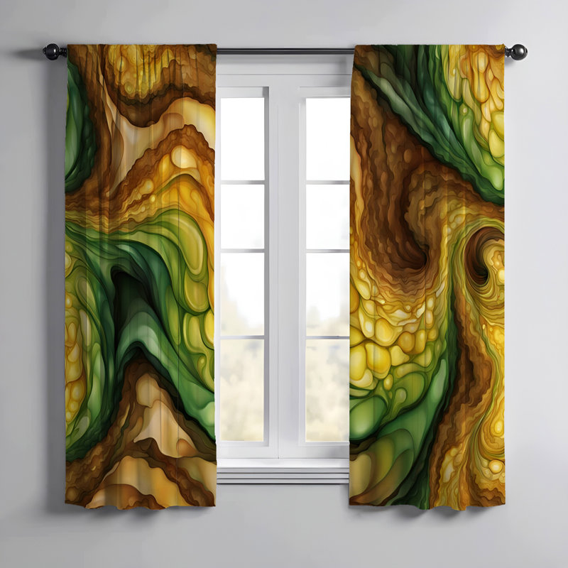 Earldean Semi Sheer Curtain Pair, 20" W x 61" L