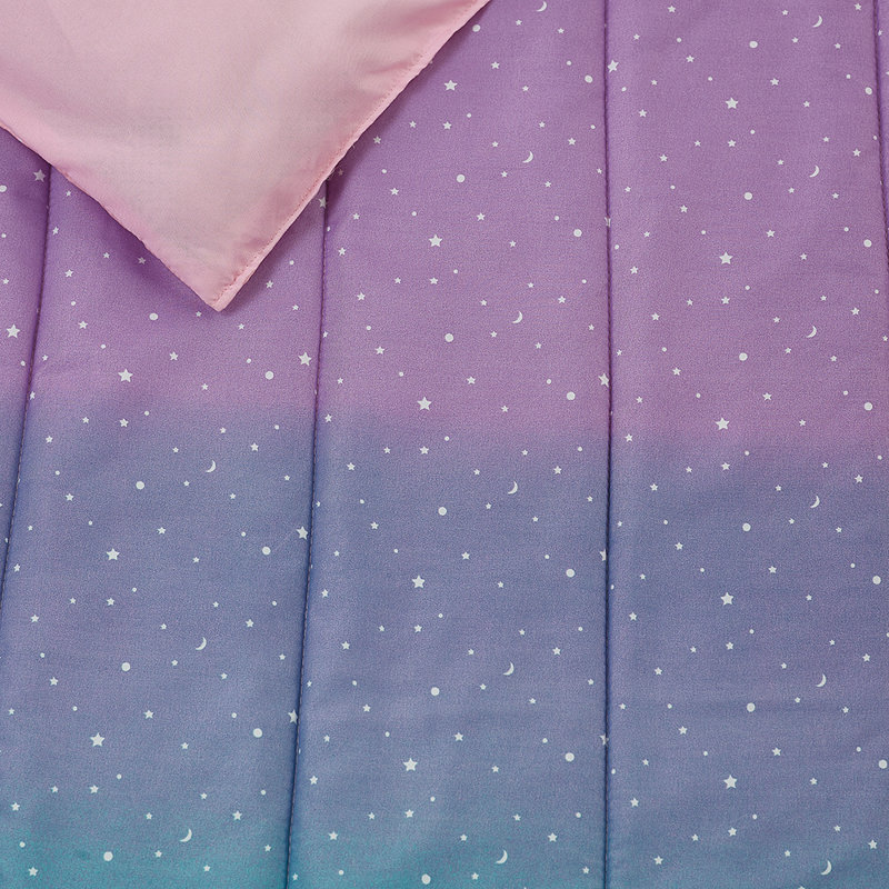 Twin Pink Ombre Microfiber Kids Comforter Set