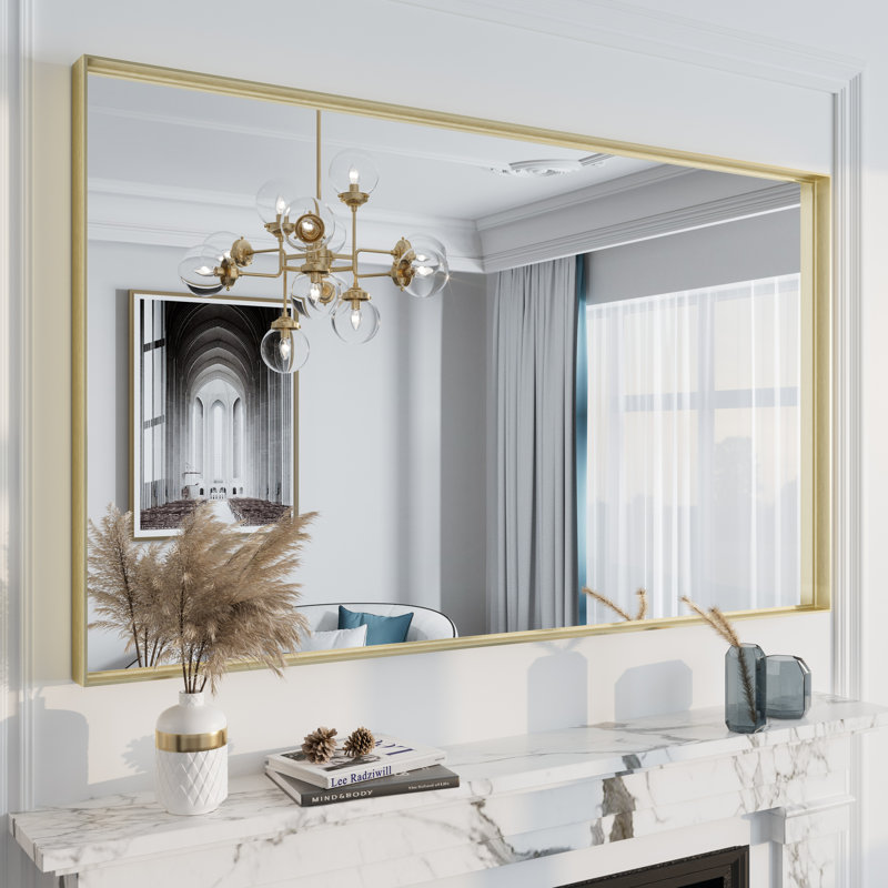 Miroir mural Aevar, 51 po x 30 po, Or brossé