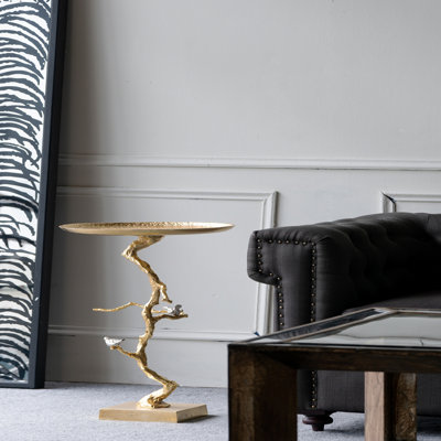 16.9x16.9x28" Contemporary Shiny Gold Table