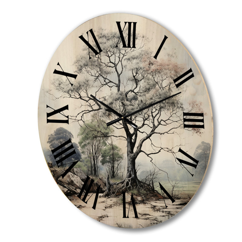 Horloge murale en bois massif Parina, Moyenne