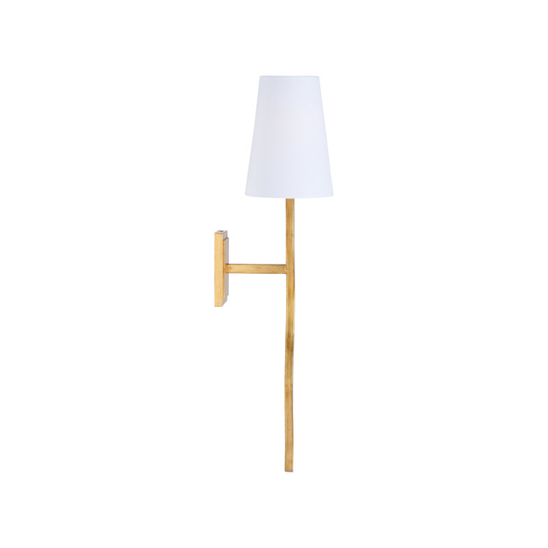Sway 1 - Light Armed Sconce, Off White, Antique Gold