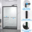 Cabine de douche à double cadre coulissant en aluminium de 44 à 48 po de largeur avec verre trempé chanfreiné de 8 mm, poignée anti-corrosion, poignée pour serviette et coulissante, installation réversible dans la salle de bain chanfreiné noir