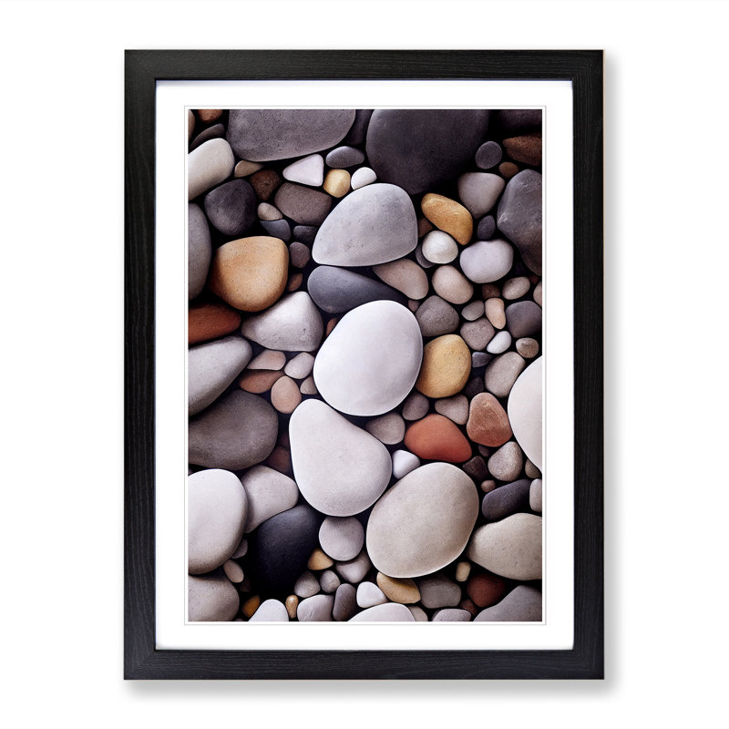 Pebbles Vol.4 - Single Picture Frame Print, 64cm H x 46cm W x 2cm D, Black