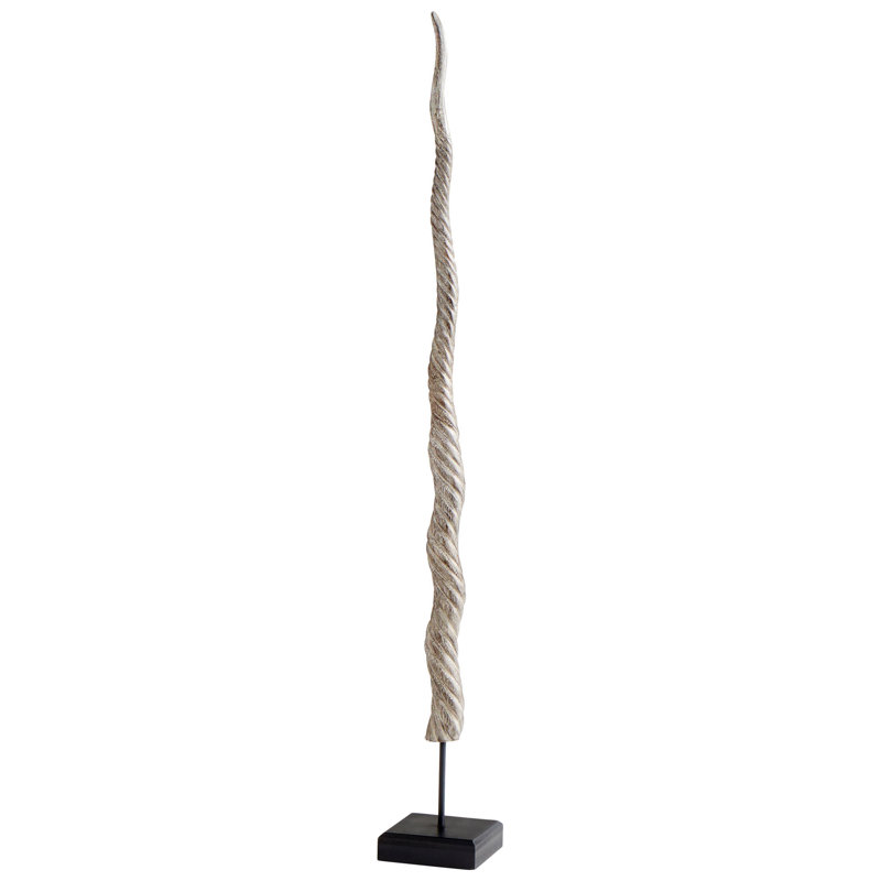 Addax Decorative Horn Sculpture, 25.75" H x 5.5" W x 5.5" D