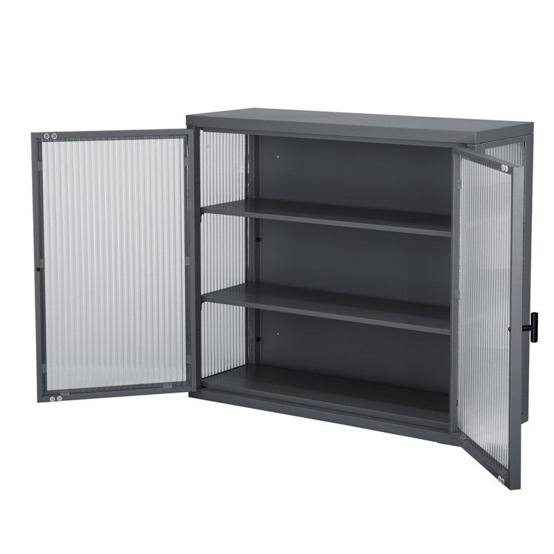 Borrello Metal Bathroom Cabinet, Dark Gray