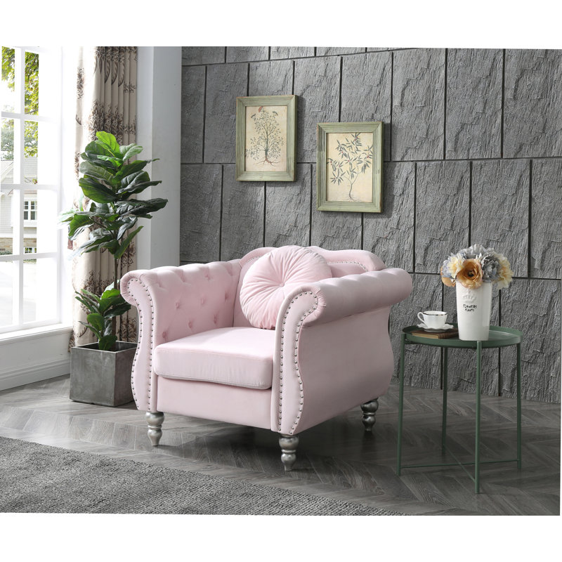 Fauteuil d'appoint chic transitionnel rose, Pink