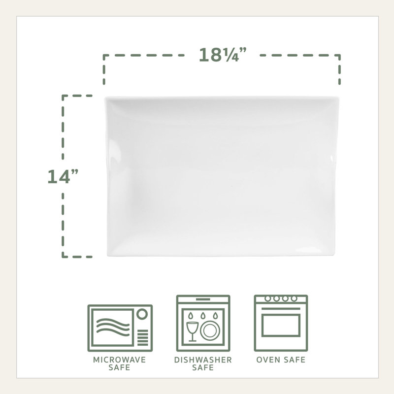 Max Serve Bowl And Rectangular Handled Platter Set, Set Of 2