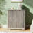 Fluted Modern Buffet Sideboard Cabinet With Doors & Shelves-1965663066