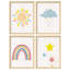 Enfants, soleil, arc-en-ciel, nuages et étoiles, nature abstraite, illustrations, décor moderne-101520221-101520223