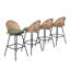 Swivel Upholstered Chenille Bar Stool-2003557765
