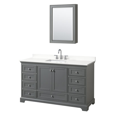 Deborah 60'' Single Bathroom Vanity with Quartz Top