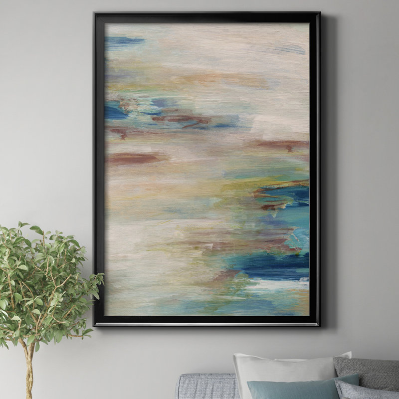 «Meandering Coast» par J Paul, reproduction d'art sur toile, H 26,5 po x l 36,5 po x P 1,5 po, Noir
