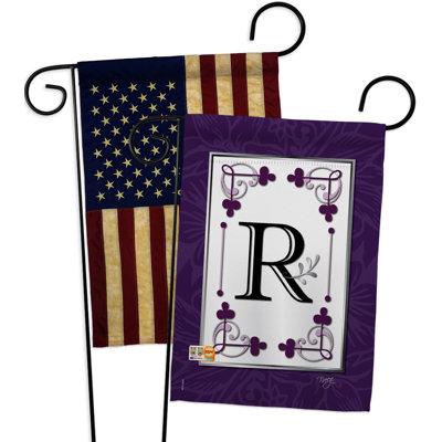Ensemble de drapeaux de jardin Classic P Initiale Simply Beauty Country Living Bannière 13 x 18,5 pouces