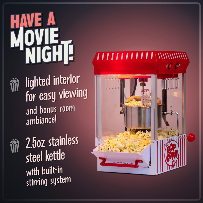 Nostalgia 2.5oz Kettle Tabletop Popcorn Machine