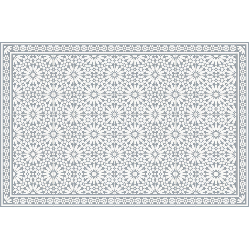 Abdiraxman Vinyl Machine Printed Area Rug, Rectangle 4'4.4" x 6'6.7"